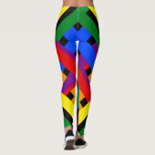 Schema voor kleurrijke regenboog: kruisstrepen leggings (Achterkant)