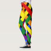 Schema voor kleurrijke regenboog: kruisstrepen leggings (Links)