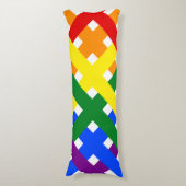 Schema voor kleurrijke regenboog: kruisstrepen lichaamskussen (Voorkant Verticaal)