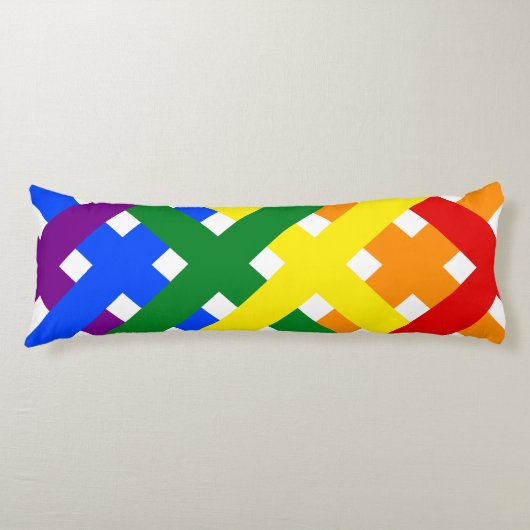 Schema voor kleurrijke regenboog: kruisstrepen lichaamskussen (Voorkant)