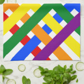 Schema voor kleurrijke regenboog: kruisstrepen theedoek (Gevouwen)