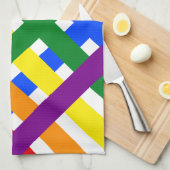 Schema voor kleurrijke regenboog: kruisstrepen theedoek (Quarter Fold)