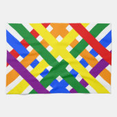 Schema voor kleurrijke regenboog: kruisstrepen theedoek (Horizontaal)