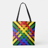 Schema voor kleurrijke regenboog: kruisstrepen tote bag (Achterkant)