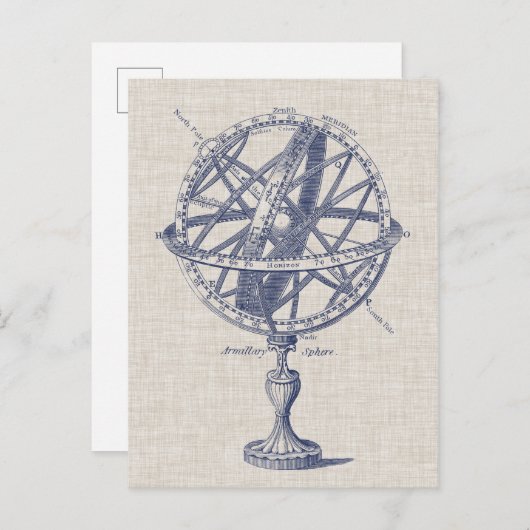 Schema voor millary Sphere Briefkaart (Voorkant / Achterkant)