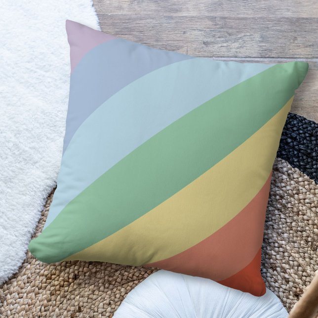 Schema voor regenboogstraal kussen (Pastel Rainbow Diagonal Stripes Pillow)