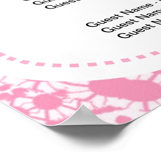 Schema voor roze en witte lasergordels poster (Hoek)