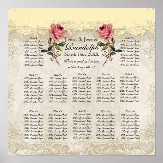 Schema voor  Rozen met barokbestendige stijl Poster (Voorkant)