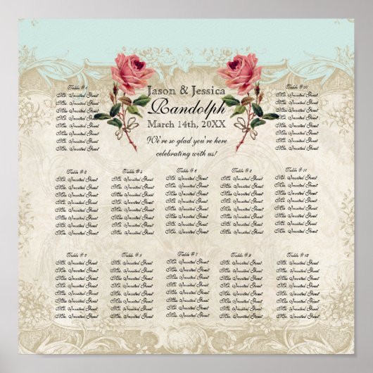 Schema voor  Rozen met barokbestendige stijl Poster (Voorkant)