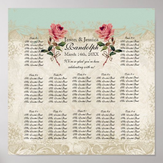 Schema voor  Rozen met barokbestendige stijl Poster (Voorkant)