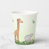 Schema voor verjaardagsfeestje van Safari-dieren Papieren Bekers (Achterkant)