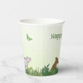 Schema voor verjaardagsfeestje van Safari-dieren Papieren Bekers (Rechts)