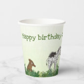 Schema voor verjaardagsfeestje van Safari-dieren Papieren Bekers (Voorkant)