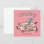 Schema voor vliegende varken bedankkaart (Voorkant / Achterkant)