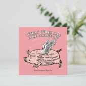 Schema voor vliegende varken bedankkaart (Staand voorkant)