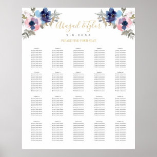 Schema voor zeemacht en Blush Floral Reception Poster