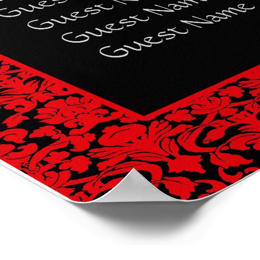 Schema voor zwart-wit en rood-donkergrijs poster (Hoek)