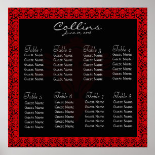 Schema voor zwart-wit en rood-donkergrijs poster