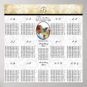 Schema voor zwarte en gouden bruiloft foto's poster (Voorkant)