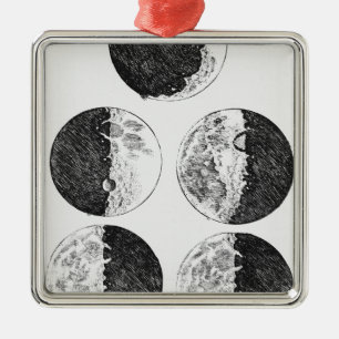 Schema's van de maanfasen van Galileo Metalen Ornament
