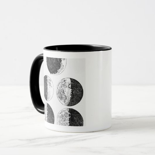 Schema's van de maanfasen van Galileo Mok (Voorkant links)