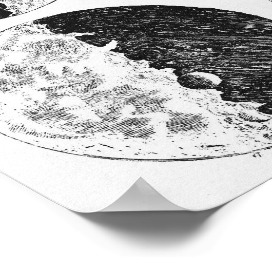 Schema's van de maanfasen van Galileo Poster (Hoek)