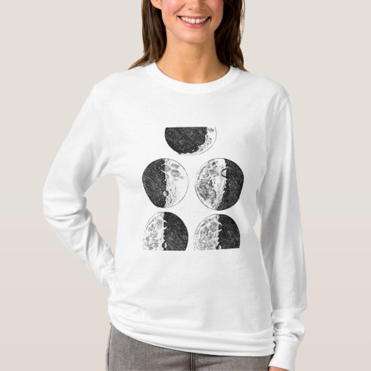 Schema's van de maanfasen van Galileo T-shirt (Voorkant)
