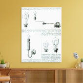 Schema's van gloeilampen en steunen daarvan canvas afdruk (Insitu (Woonkamer))