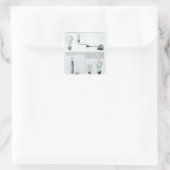 Schema's van gloeilampen en steunen daarvan vierkante sticker (Tas)