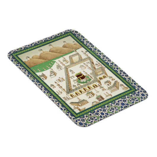 Schematisch Uitzicht van Mekka, met de Qua'bah, va Magneet (Rechterzijde)