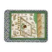 Schematisch Uitzicht van Mekka, met de Qua'bah, va Magneet (Horizontaal)