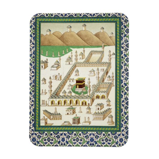 Schematisch Uitzicht van Mekka, met de Qua'bah, va Magneet (Verticaal)