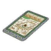 Schematisch Uitzicht van Mekka, met de Qua'bah, va Magneet (Linkerzijde)