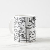 Schematische diagramsymbolen elektronische schakel koffiemok (Voorkant links)