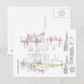 Schematische Grafiek Chinese Meridians Briefkaart (Voorkant / Achterkant)