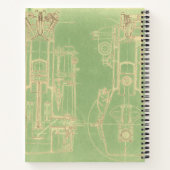 Schematische ingenieursinrichting vroegtijdige gas notitieboek (Achterkant)