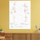 Schematische kaart Chinese menselijke lichaamsmeri Canvas Afdruk (Insitu (Woonkamer))