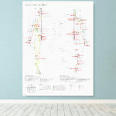 Schematische kaart Chinese menselijke lichaamsmeri Canvas Afdruk (Insitu (Houten vloer))