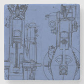 Schematische Mechanical Engineer Tekening Blauwdru Stenen Onderzetter (Voorkant)
