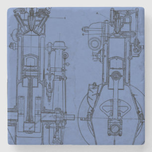 Schematische Mechanical Engineer Tekening Blauwdru Stenen Onderzetter