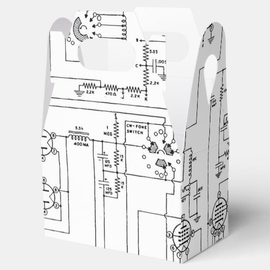 Schematische  radiozender bedankdoosjes (Geopend)