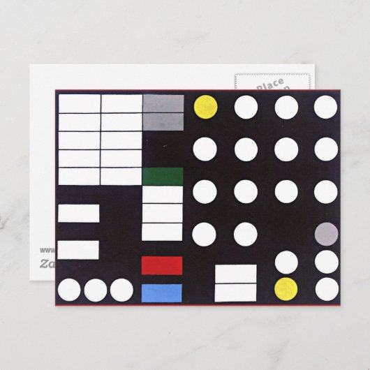 Schematische samenstelling, abstracte kunst briefkaart (Voorkant / Achterkant)