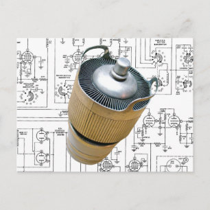 Schematische vormgeving voor keramische zendbuizen briefkaart