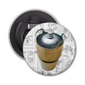 Schematische vormgeving voor keramische zendbuizen button flesopener (Voorkant)