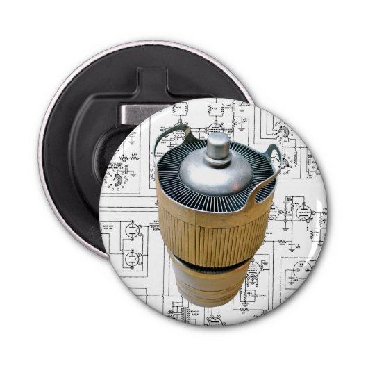 Schematische vormgeving voor keramische zendbuizen button flesopener (Voorkant)