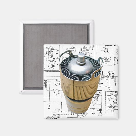 Schematische vormgeving voor keramische zendbuizen magneet (Voorkant / Achterkant)