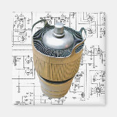 Schematische vormgeving voor keramische zendbuizen magneet (Voorkant)