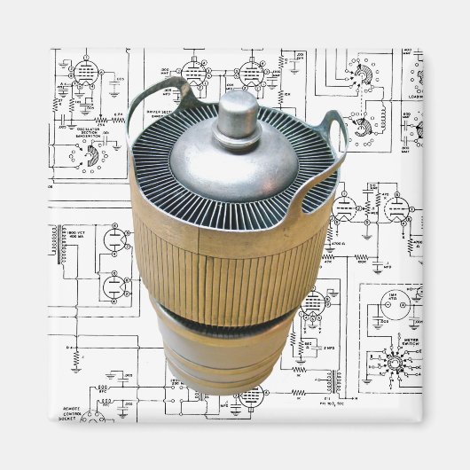 Schematische vormgeving voor keramische zendbuizen magneet (Voorkant)