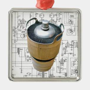 Schematische vormgeving voor keramische zendbuizen metalen ornament