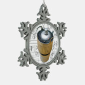 Schematische vormgeving voor keramische zendbuizen tin sneeuwvlok ornament (Links)